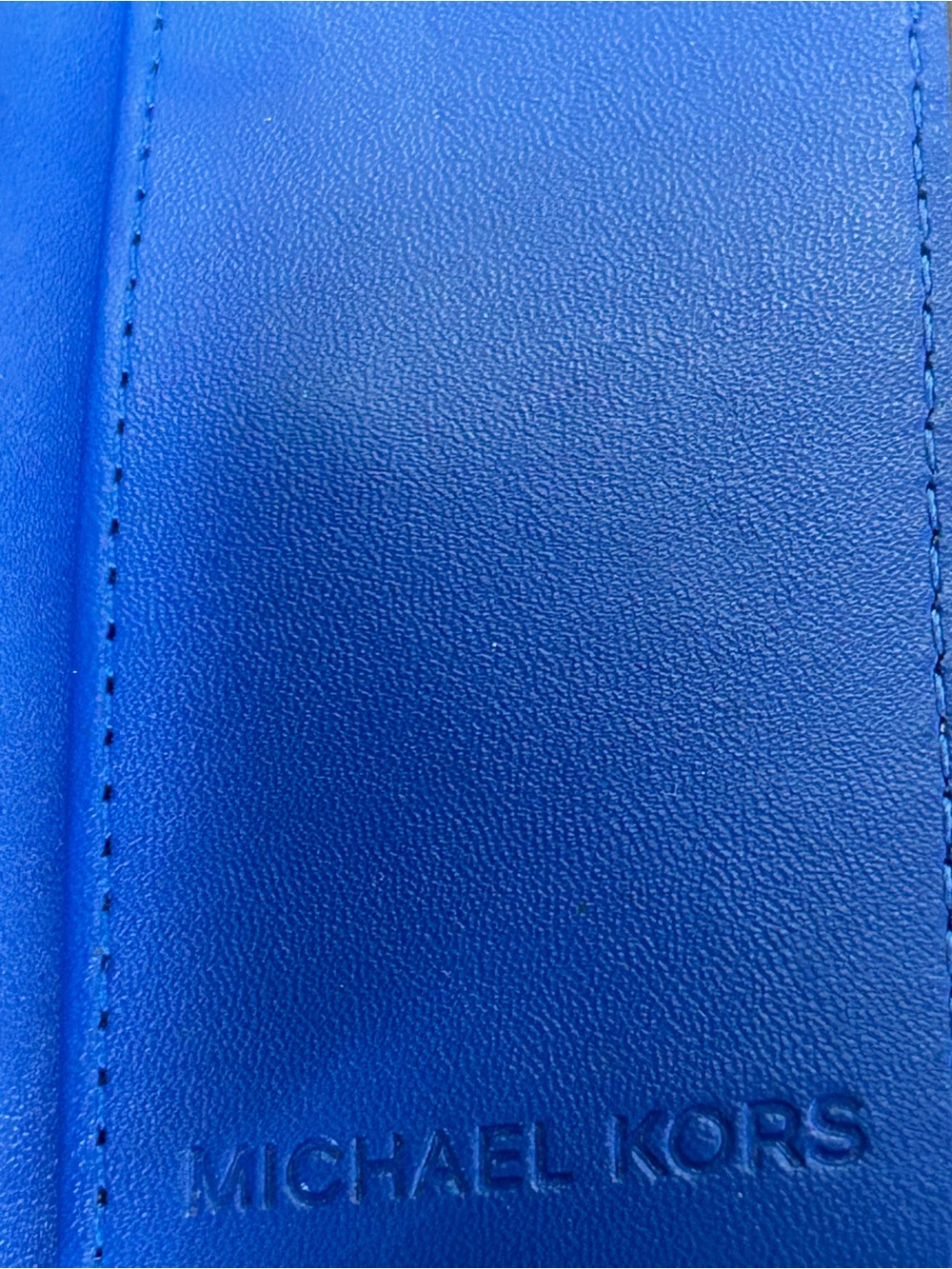 Michael Kors Royal Blue Leather and Light Blue Monogram Key Holder Card Case - Picture 5 of 14
